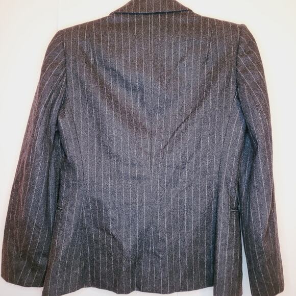 Vintage Calvin Klein womens wool tailored black pinstripe blazer jacket size 4 - Picture 2 of 8